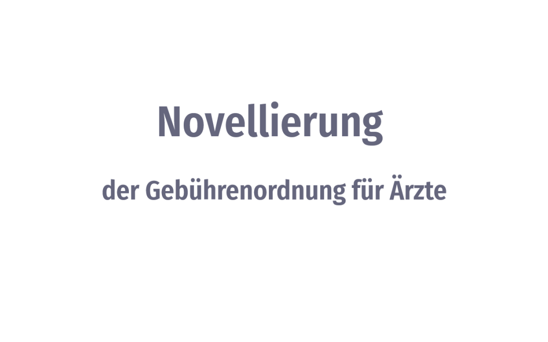Novellierung GOÄ